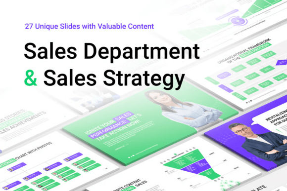 Preview of Sales Department and Strategy PowerPoint marketing presentation template