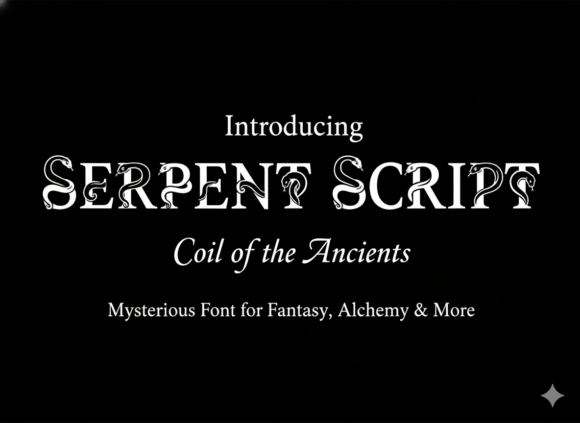 Serpent Script Font PNG with transparent background - Preview 1