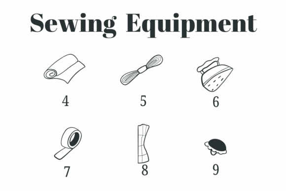 Sewing Equipment Font PNG with transparent background - Preview 3