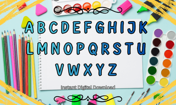 Sketch Marker Font PNG with transparent background - Preview 1