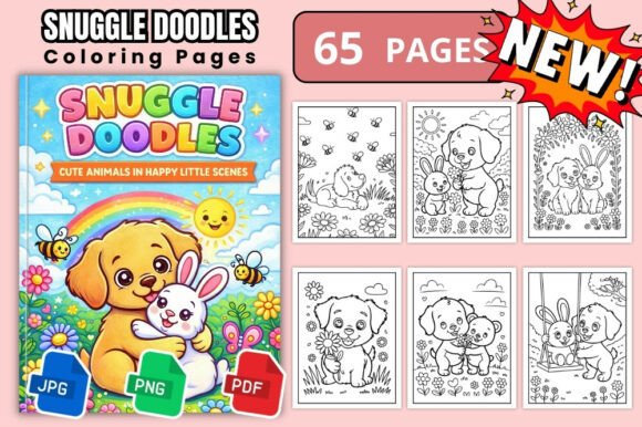 Snuggle Doodles Cute Animals 65 Pages