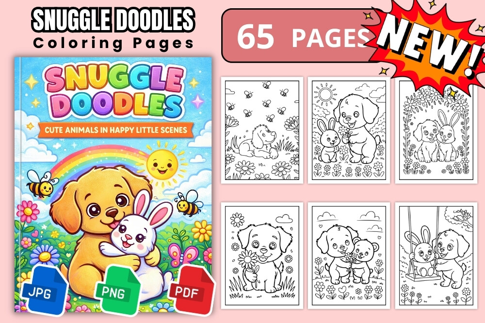 Snuggle Doodles Cute Animals 65 Pages