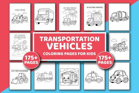Transportation Vehicles Coloring Book
