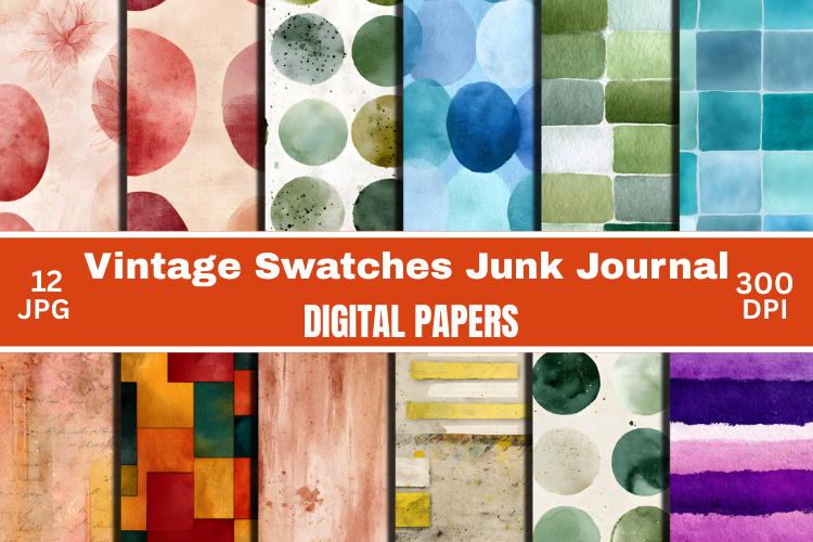 Vintage Swatches Ephemera Junk Journals