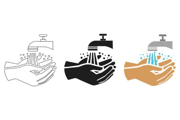 Washing Hand Icon Set