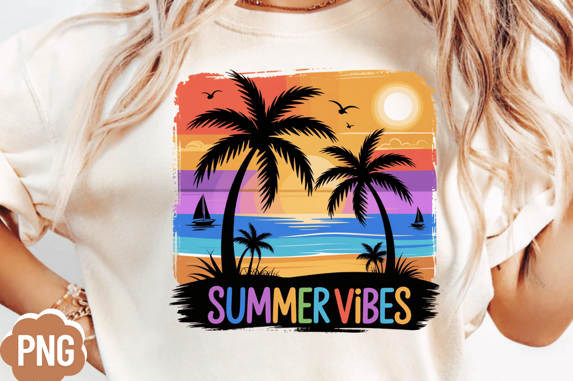 Summer Vibes Png Sublimation Design Graphic by CraftLab Digital ...