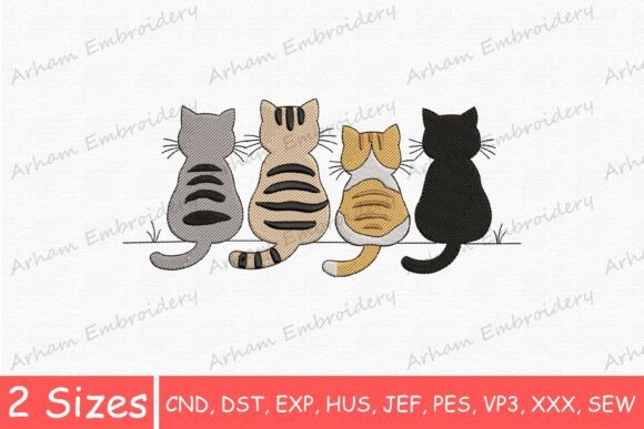 Adorable Sitting Tabby Cats