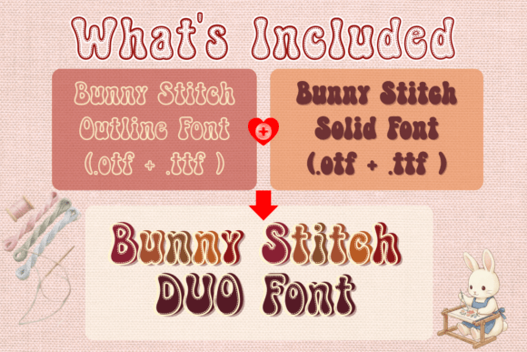 Bunny Stitch Duo Font - Preview 1