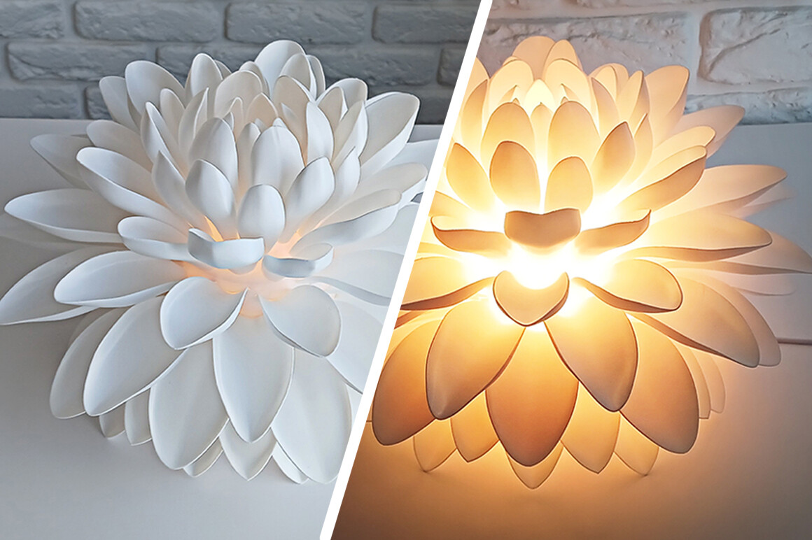 Chrysanthemum Night Light Flower Lamp STL | Modular 3D Print - Image 7