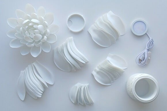 Chrysanthemum Night Light Flower Lamp STL | Modular 3D Print - Image 5