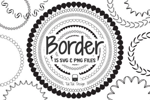 Circle Heart Border Frame SVG PNG