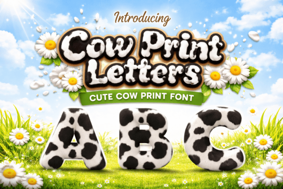 Cow Print Letters Font - Preview 1