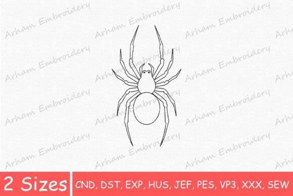 Creepy Spider Line Art