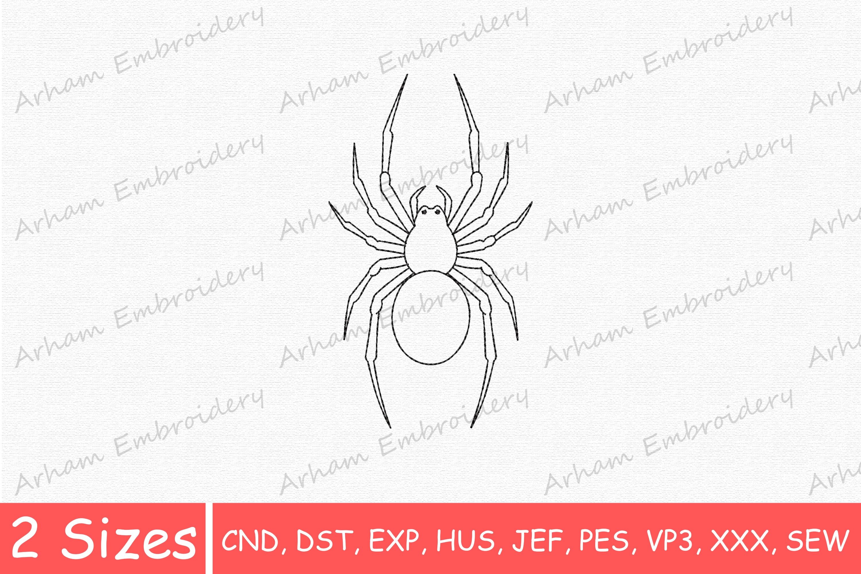 Creepy Spider Line Art