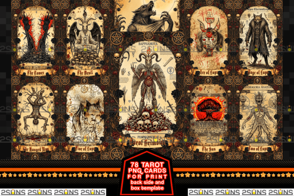 Custom 78 Tarot Cards Grimoire PNG