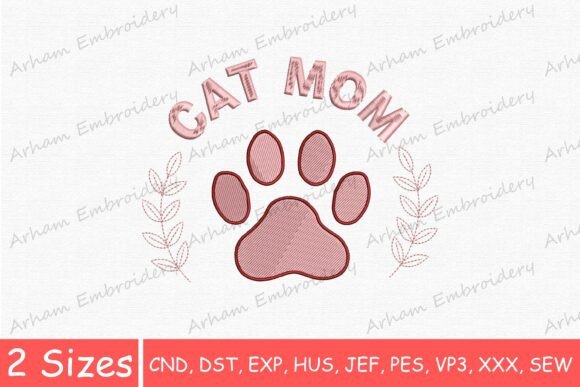Cute Cat Mom Paw Print