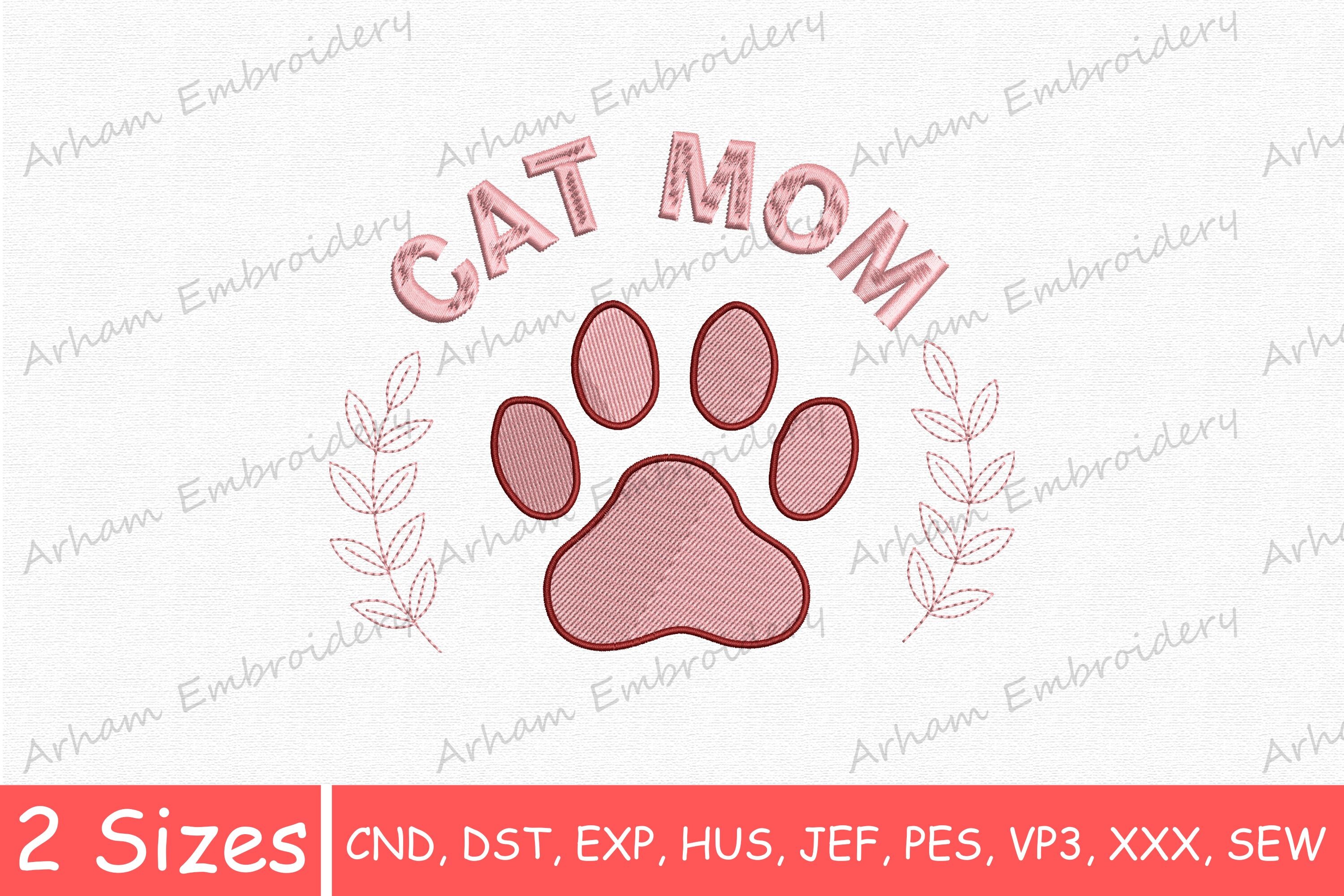 Cute Cat Mom Paw Print