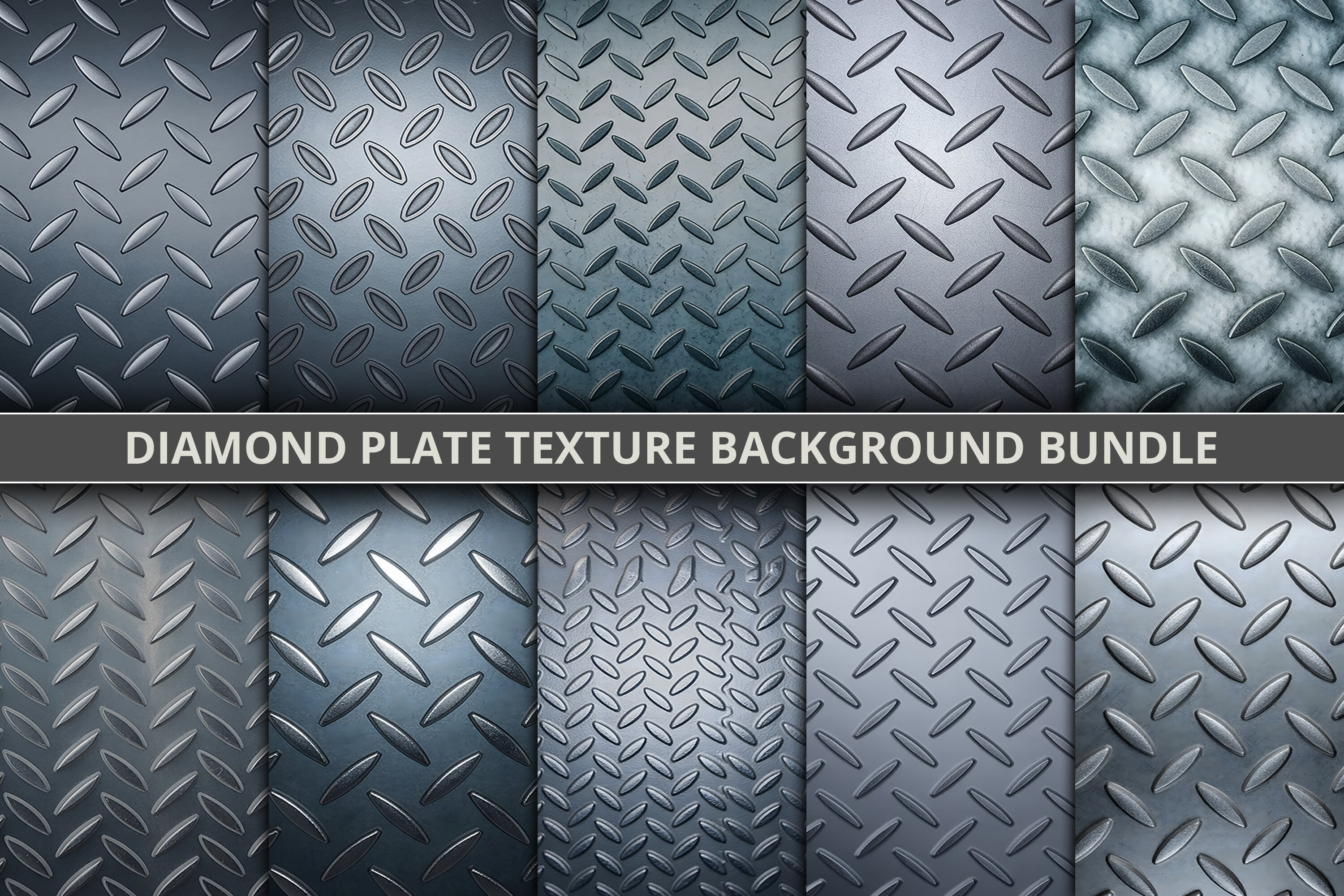 Diamond Plate Texture Background Bundle