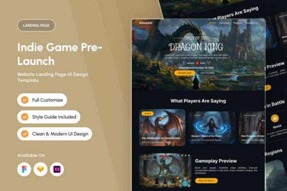 Dragon King Indie Game Landing