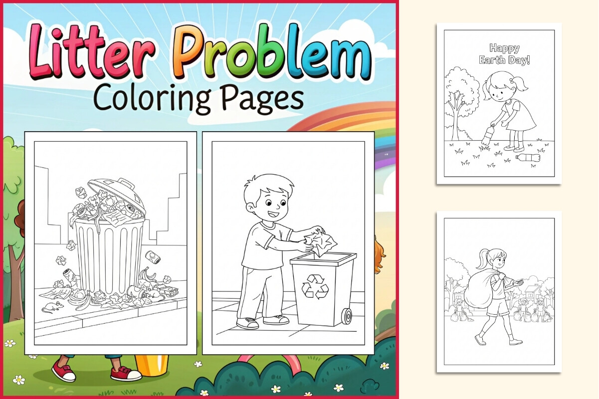 Earth Day Litter Problem Coloring Pages