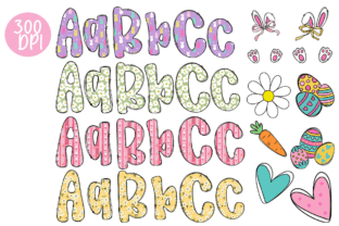 Easter Day Alphabet Letters PNG Bundle Graphic by Hello December ...