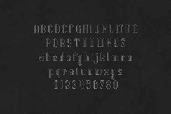 Fika Outline Font PNG with transparent background - Preview 1