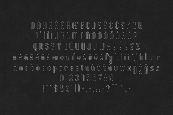 Fika Outline Font PNG with transparent background - Preview 4