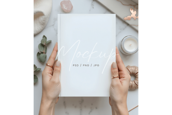 Hardcover Journal in Hands Mockup