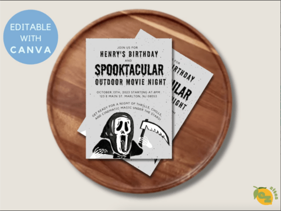 Horror Movie Birthday Invitation Canva