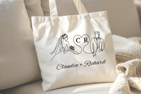 Line Art Wedding Monogram Font PNG with transparent background - Preview 5