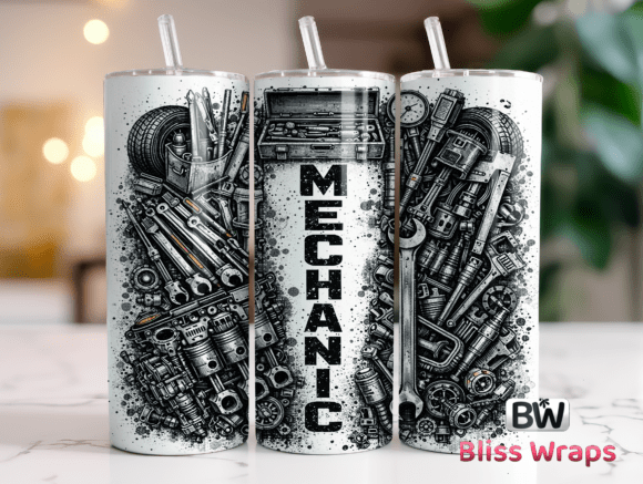 Mechanic 20 Oz Tumbler Wrap Sublimation