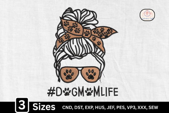 Messy Bun Paw Print Dog Mom Life