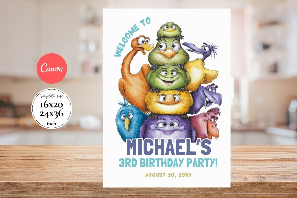 Modern Birthday Welcome Sign Template