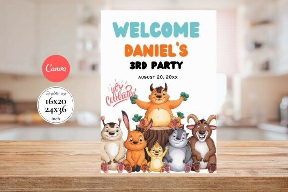 Modern Birthday Welcome Sign Template