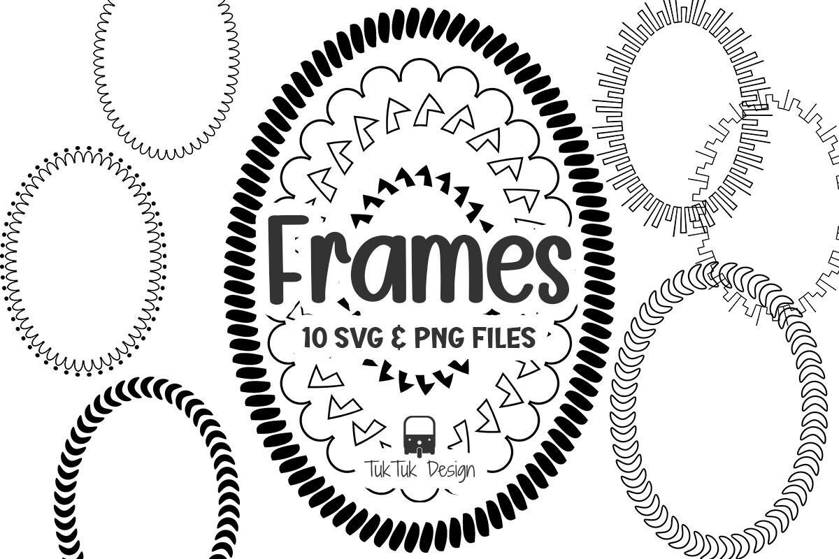 Oval Dash Border Frame SVG PNG