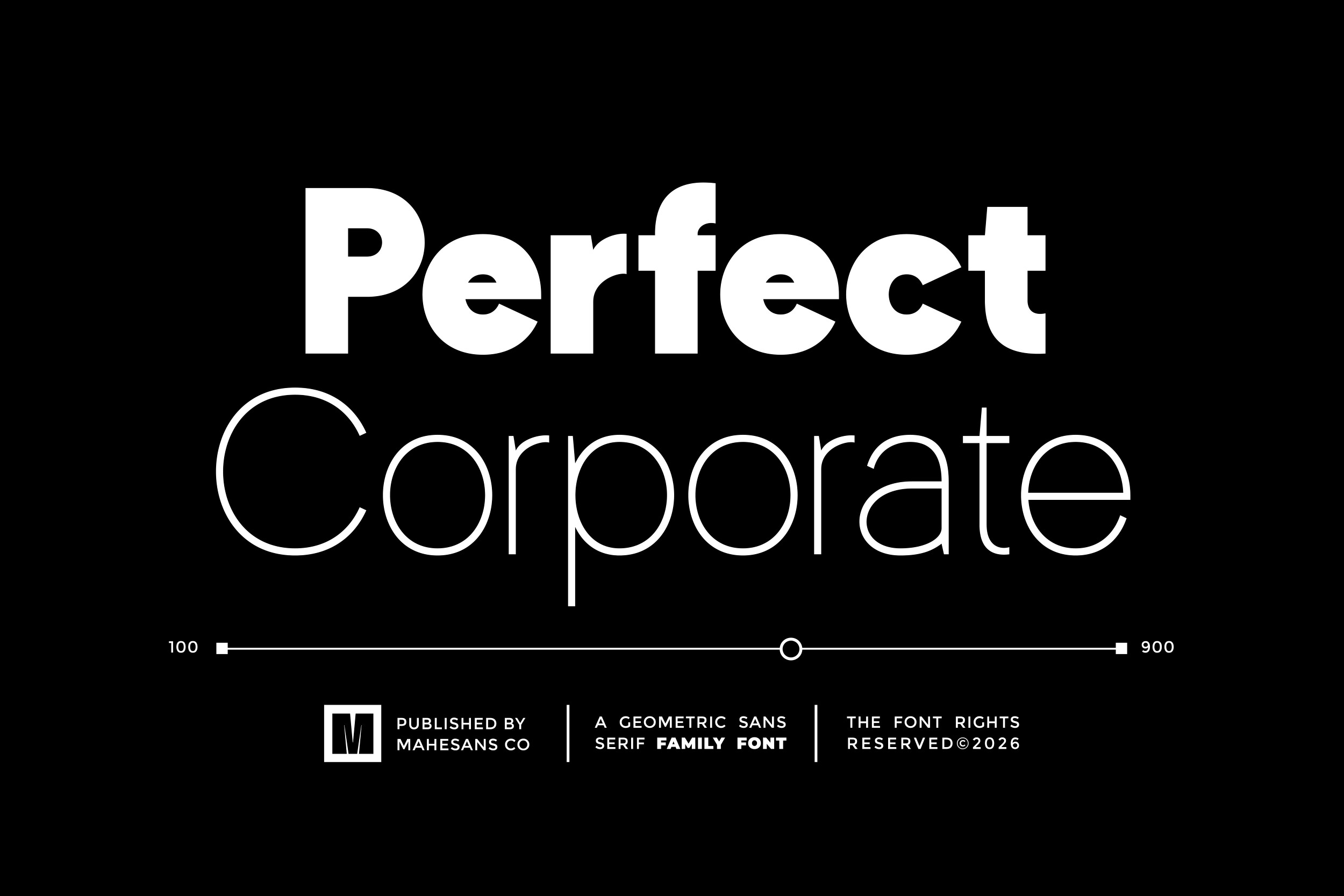 Perfect Corporate font preview, modern geometric sans