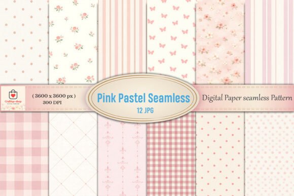 Pink Pastel Seamless Digital Paper Bundl Graphic Patterns By Craftiqe-shop