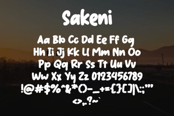 Sakeni Font PNG with transparent background - Preview 1