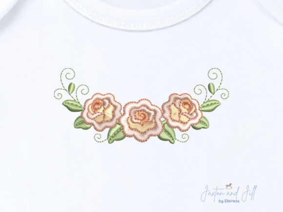 Vintage Rose Border Machine Embroidery