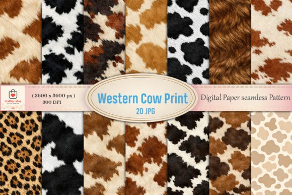 Western Cow Print Seamless Patterns Bund Afbeelding Papieren Patronen Door Craftiqe-shop
