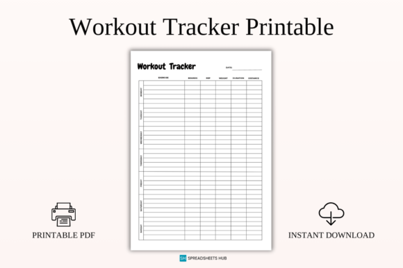 Workout Tracker Printable Floral Gym Log