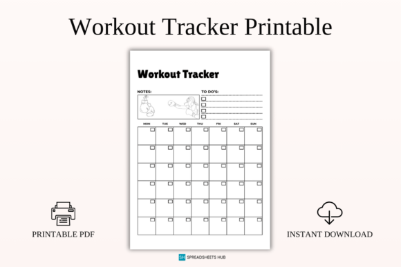 Workout Tracker Printable Gym Goals PDF