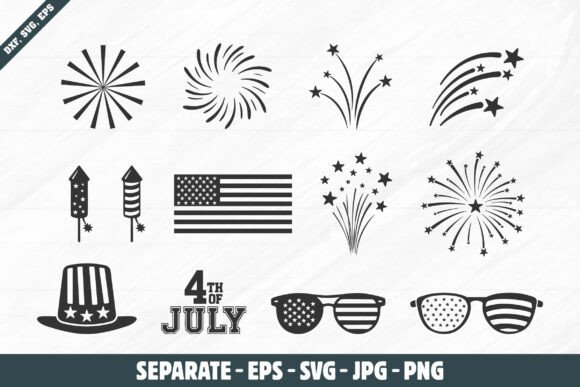 4th of July Svg Bundle, Fireworks Svg