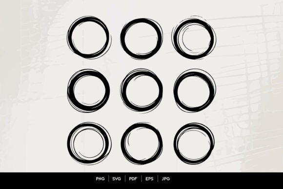 Abstract Brush Circle Frames
