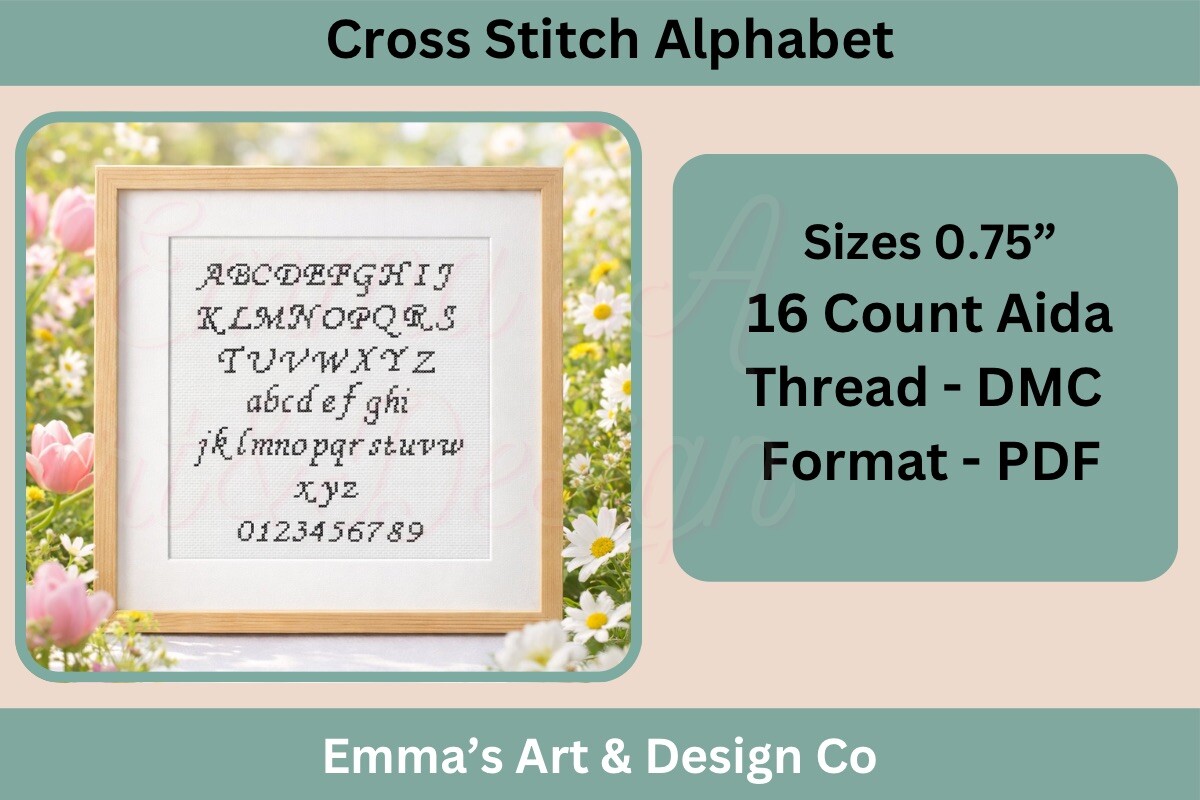 Alphabet Cross Stitch Pattern PDF