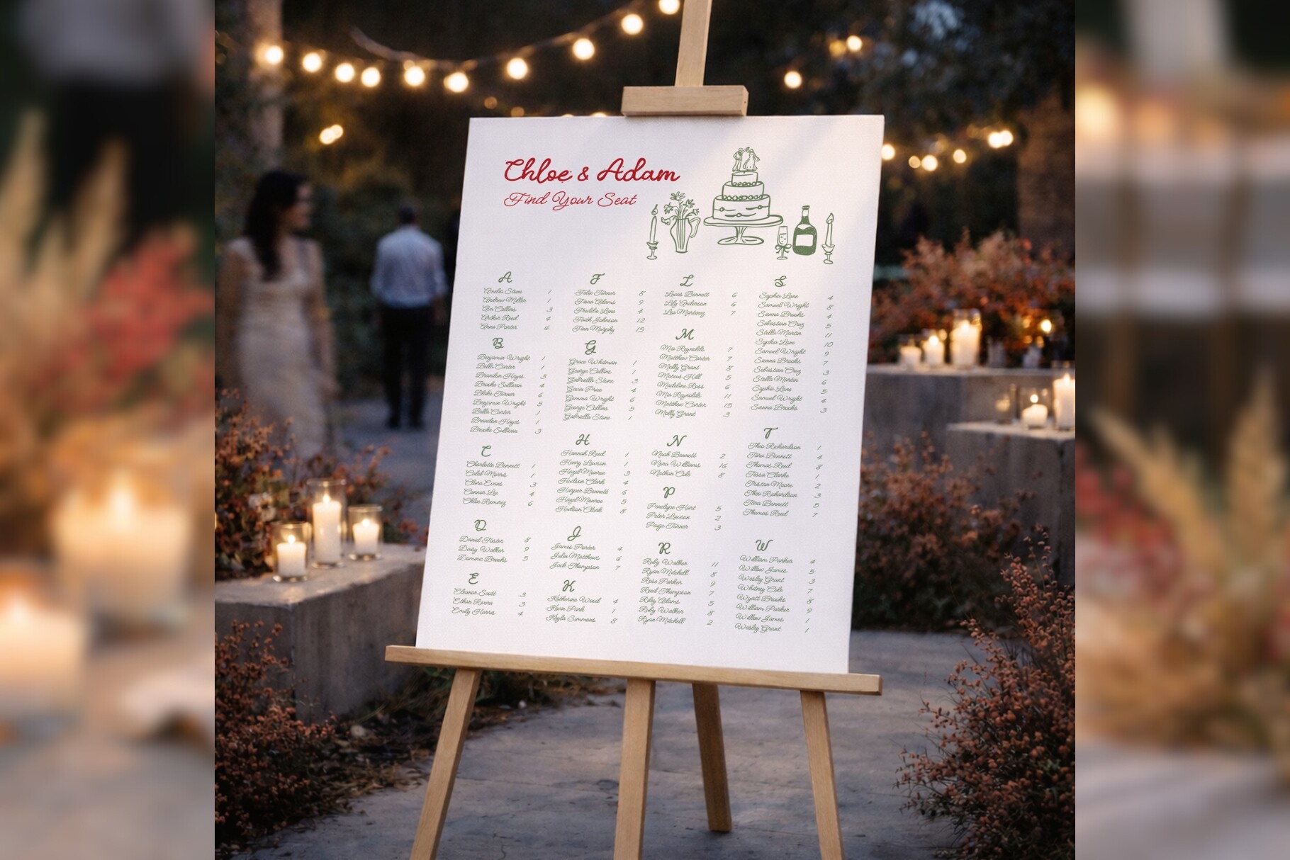 Alphabetical Seating Chart Bd003