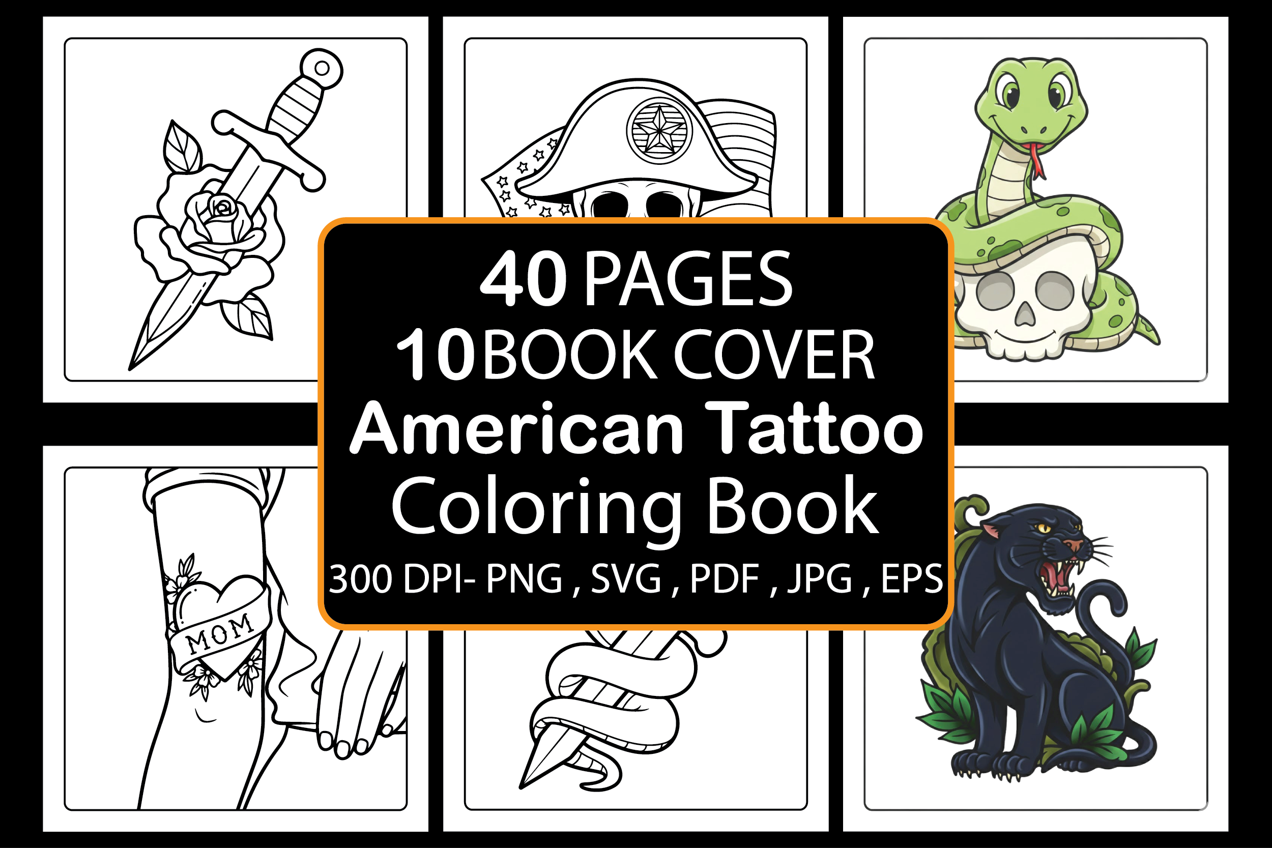 American Tattoo Coloring Book