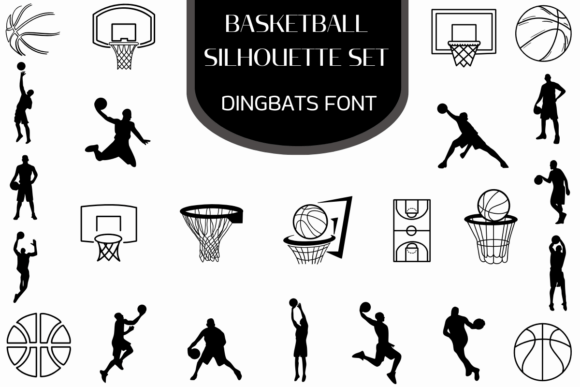 Preview of Basketball Silhouette Set dingbat font