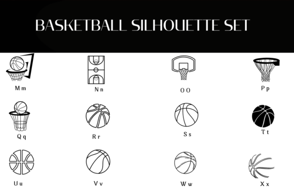 Basketball Silhouette Set Font - Preview 2