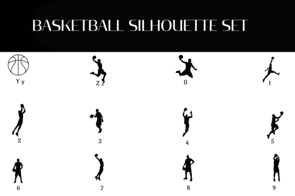 Basketball Silhouette Set Font - Preview 3